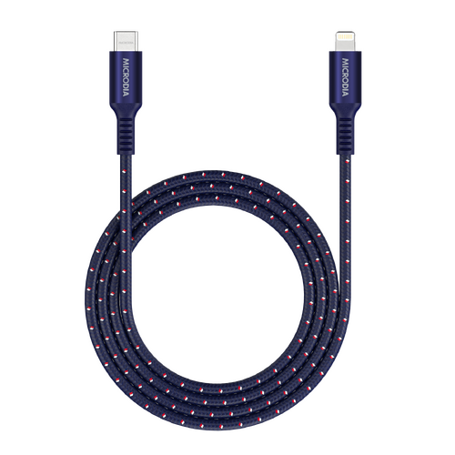 MICRODIA ExeCable™ Tweed PD60W 1.3m USB-C to Lightning Cable - Charcoal