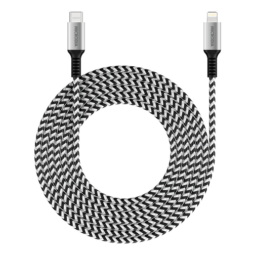 MICRODIA ExeCable Tweed PD60W 2.6m USB-C to Lightning Cable - Zebra