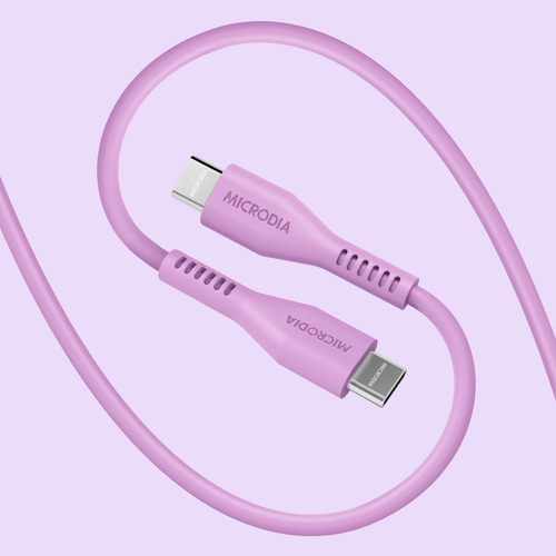 MICRODIA Fruitywire Liquid Silicon PD100W 1.3m USB-C to USB-C - Lavender