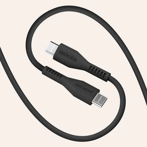 MICRODIA Fruitywire™ Liquid Silicon PD100W 2.6m USB-C to USB-C - Charcoal