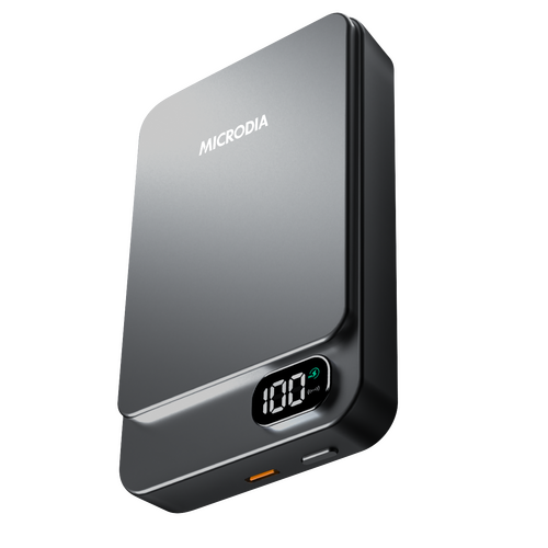 MICRODIA SnapPower™ Aluminaire 35W (15W + 20W) Magnetic Power Bank 10,000mAh - Charcoal