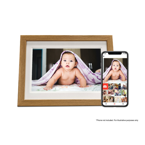 FireFly Frameo 10.1" Wi-Fi Digital Photo Frame - Oak Wood
