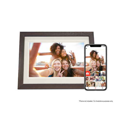 FireFly Frameo 10.1" Wi-Fi Digital Photo Frame - Dark Wood