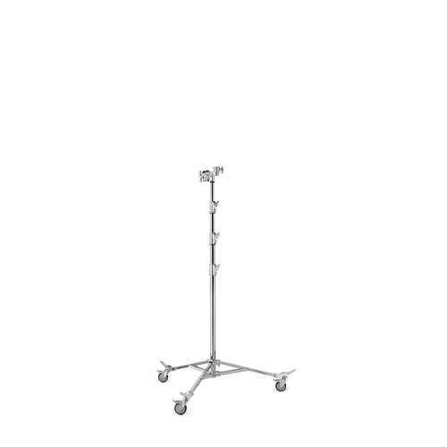 Avenger Overhead Stand 43, Braked Wheels, 3 Risers, Silver - 4.3m