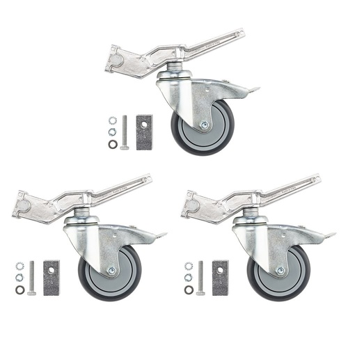 Avenger Braked Wheels, Set of 3 for 20x20mm & 25x25mm - Silver