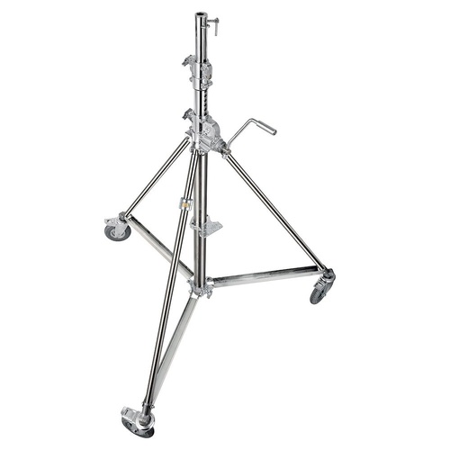 Avenger Super Wind Up Stainless Steel Stand 40, Levelling Leg, Silver - 4m
