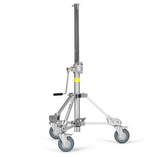 Avenger Strato Safe 18 Wind Up Stand, 1 Riser, Braked Wheels, Silver - 1.75m