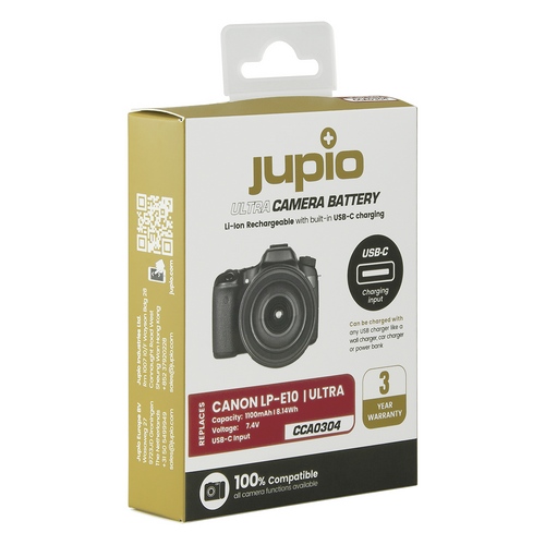 Jupio Canon LP-E10 Ultra C (USB-C Input) 7.4V 1100mAh Battery