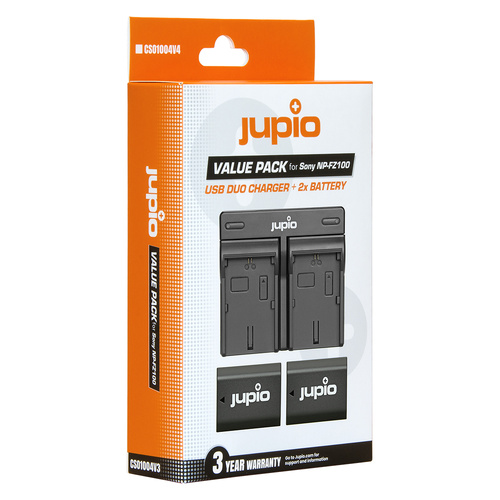 Jupio Sony Value Pack: 2 x NP-FZ100 Batteries & Dual Charger