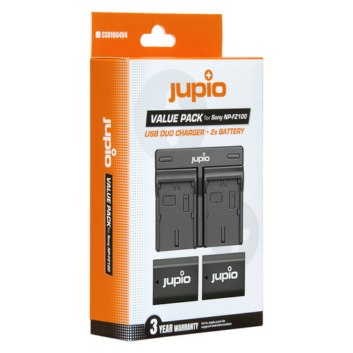 Jupio Sony Value Pack: 2 x NP-FZ100 Batteries & Dual Charger