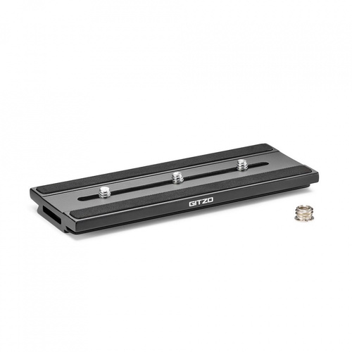 Gitzo QR Plate, Long D Profile with Rubber Grip