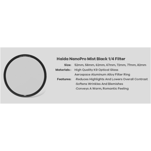 Haida M10 Drop-In Black Mist 1/4 Filter